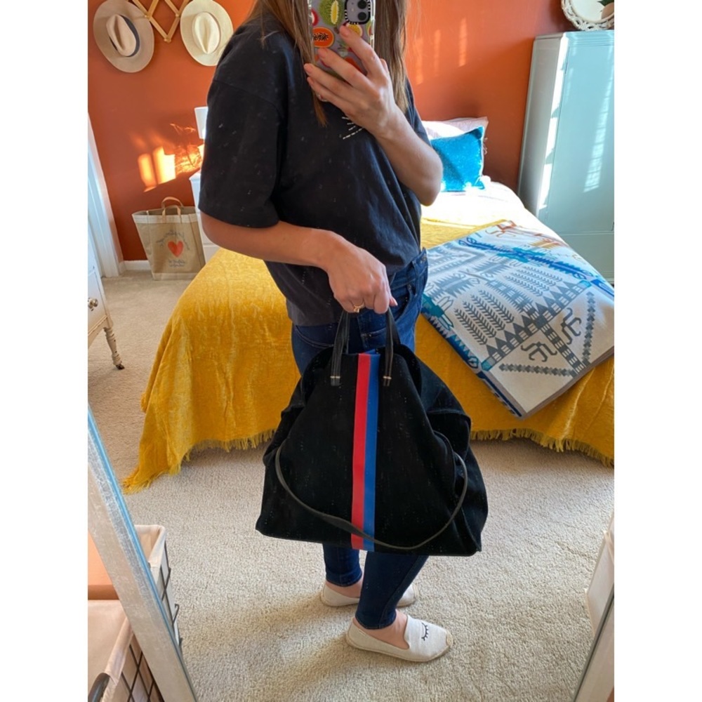 ✨Sold ✨ CLARE V. Simple Stripe Suede Tote - Picture 12 of 16
